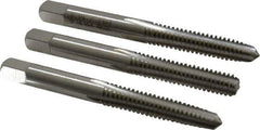 Cleveland - 1/4-20 UNC, 4 Flute, Bottoming, Plug & Taper, Bright Finish, High Speed Steel Tap Set - Right Hand Cut, 63.5mm OAL, 0.63" Thread Length - USA Tool & Supply