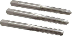 Cleveland - 1/4-20 UNC, 4 Flute, Bottoming, Plug & Taper, Bright Finish, High Speed Steel Tap Set - Right Hand Cut, 63.5mm OAL, 0.63" Thread Length - USA Tool & Supply