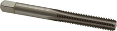 Cleveland - 1/4-28 UNF 4 Flute Bright Finish High Speed Steel Straight Flute Standard Hand Tap - Bottoming, Right Hand Thread, 63.5mm OAL, 25.4mm Thread Length, H2 Limit, Oversize - Exact Industrial Supply