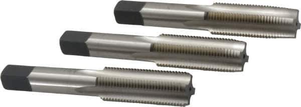 Cleveland - 11/16-16 UNF, 4 Flute, Bottoming, Plug & Taper, Bright Finish, High Speed Steel Tap Set - Right Hand Cut, 4.031" OAL, 1.09" Thread Length - USA Tool & Supply