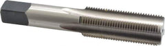 Cleveland - 7/8-14 UNF 3B 4 Flute Bright Finish High Speed Steel Straight Flute Standard Hand Tap - Bottoming, Right Hand Thread, 4.688" OAL, 2.22" Thread Length, H4 Limit, Oversize - Exact Industrial Supply