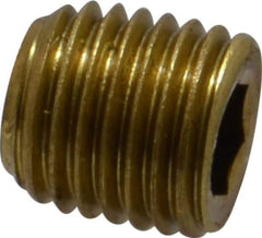 Made in USA - 1/16-27, 5/16" OAL, Brass Socket Pressure Plug - 3/4" Taper per Foot, 5/32" Hex Key - USA Tool & Supply