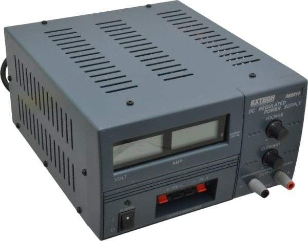 Extech - 0 to 3 Amp, 0 to 30 VDC, 115/220 VAC Output, Power Supply - 9-1/2 Inch Wide x 6 Inch Deep x 5.6 Inch High, 3 Digit, LCD Display - USA Tool & Supply