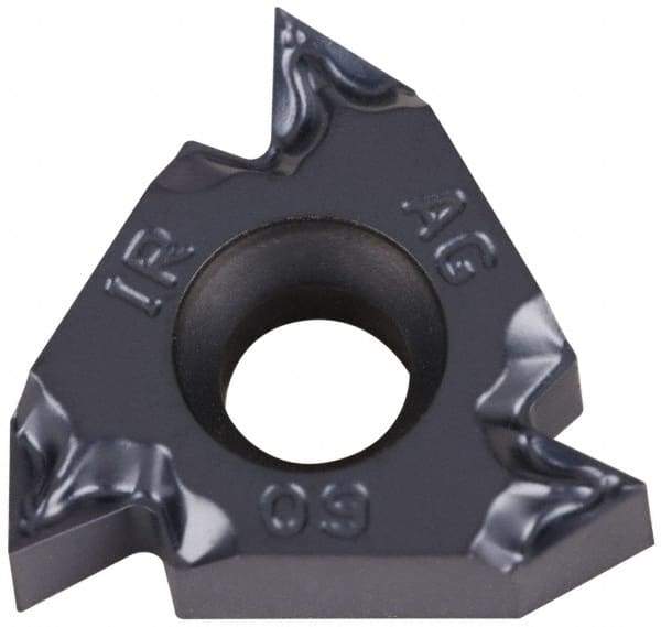 Iscar - 16IR Internal Right Hand 48-8 Partial Profile 60° Laydown Threading Insert - Grade IC908, TiAlN Coated Carbide, 9.53mm Inscribed Circle - USA Tool & Supply