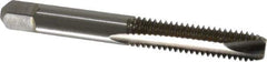 Cleveland - 5/16-18 UNC, 3 Flute, Bright Finish, High Speed Steel Spiral Point Tap - Bottoming Chamfer, Right Hand Thread, 2-23/32" OAL, 0.69" Thread Length, 3B Class of Fit, Series 1012 - Exact Industrial Supply