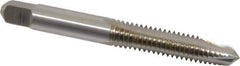 Cleveland - 5/16-18 UNC, 3 Flute, Bright Finish, High Speed Steel Spiral Point Tap - Plug Chamfer, Right Hand Thread, 2-23/32" OAL, 0.69" Thread Length, 2B Class of Fit, Series 1011 - Exact Industrial Supply