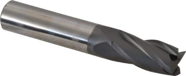 Niagara Cutter - 1/2", 1" LOC, 1/2" Shank Diam, 3" OAL, 4 Flute, Solid Carbide Square End Mill - Single End, Diamond Finish, Spiral Flute, 30° Helix, Right Hand Cut, Right Hand Flute, Series DIA430 - USA Tool & Supply