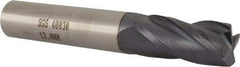 SGS - 12mm, 4 Flute, Single End, Solid Carbide, 1mm Corner Radius End Mill - 2-61/64" OAL, 30° Helix, Right Hand Flute, 0.984" LOC, Right Hand Cut - USA Tool & Supply