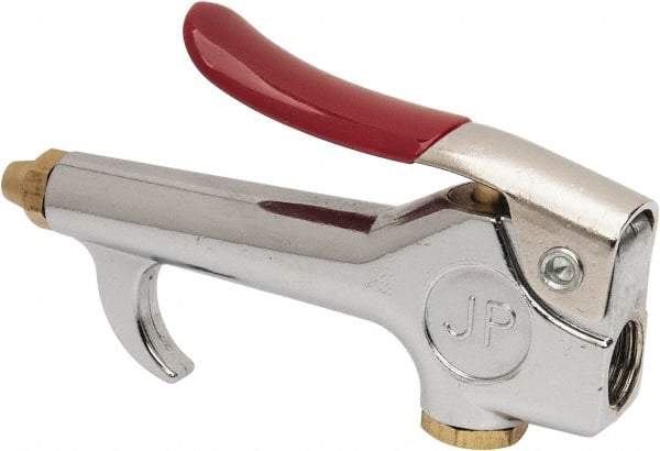 Value Collection - 90 Max psi Brass Thumb Lever Blow Gun - 1/4 NPT, 7/16" Tube Length, Chrome Plated Zinc - USA Tool & Supply