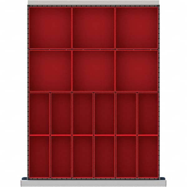 LISTA - 18-Compartment Drawer Divider Layout for 3.15" High Drawers - USA Tool & Supply