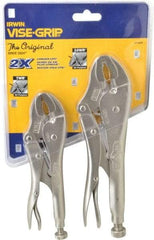 Irwin - 2 Piece Locking Plier Set - Comes in Display Card - USA Tool & Supply