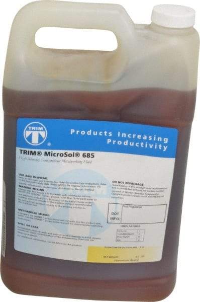 Master Fluid Solutions - Trim MicroSol 685, 1 Gal Bottle Cutting & Grinding Fluid - Semisynthetic, For Machining - USA Tool & Supply