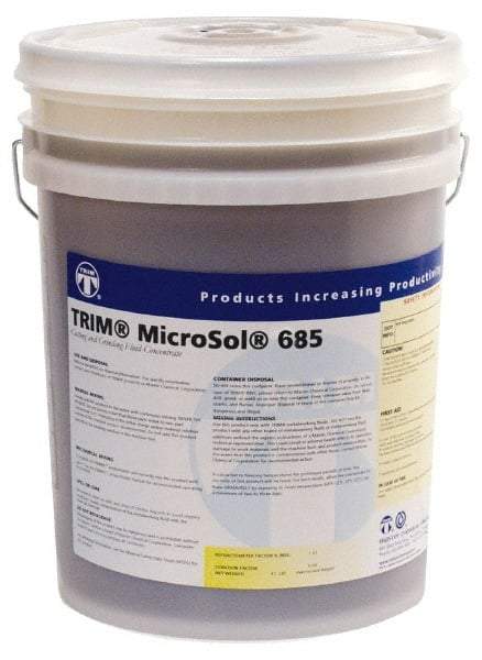 Master Fluid Solutions - Trim MicroSol 685, 5 Gal Pail Cutting & Grinding Fluid - Semisynthetic, For Machining - USA Tool & Supply