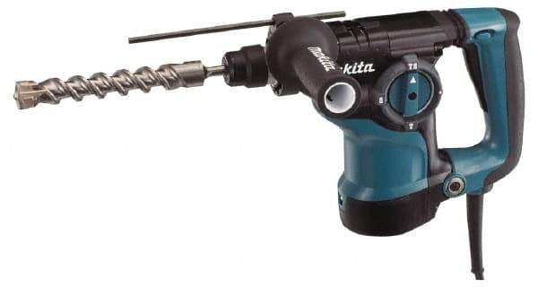 Makita - 120 Volt 1-1/8" SDS Plus Chuck Electric Rotary Hammer - 0 to 4,500 BPM, 0 to 1,100 RPM, Reversible - USA Tool & Supply