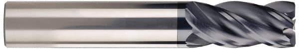 SGS - 9/16", 4 Flute, Single End, Solid Carbide, 0.03" Corner Radius End Mill - 3-1/2" OAL, Right Hand Flute, 1-1/8" LOC, Right Hand Cut - USA Tool & Supply