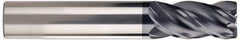 SGS - 1/2", 4 Flute, Single End, Solid Carbide, 0.03" Corner Radius End Mill - 3-1/4" OAL, Right Hand Flute, 1-1/4" LOC, Right Hand Cut - USA Tool & Supply