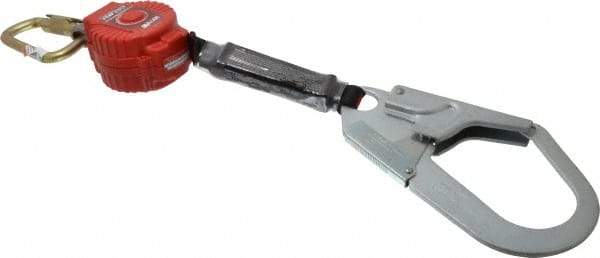 Miller - 6' Long, 400 Lb Capacity, Vectran/Polyester Fall Limiter - Aluminum Locking Rebar Hook Connector, Self-Locking Carabiner Connector - USA Tool & Supply