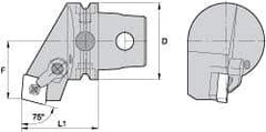 Kennametal - Left Hand Cut, Size KM63, CN.. Insert Compatiblity, External Modular Turning & Profiling Cutting Unit Head - 38mm Ctr to Cutting Edge, 60mm Head Length, Through Coolant, Series Kenloc - USA Tool & Supply