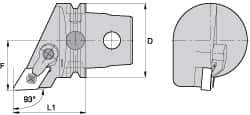 Kennametal - Right Hand Cut, Size KM63, DN.. Insert Compatiblity, External Modular Turning & Profiling Cutting Unit Head - 43mm Ctr to Cutting Edge, 60mm Head Length, Through Coolant, Series Kenloc - USA Tool & Supply