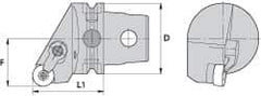 Kennametal - Left Hand Cut, Size KM63, RN.. Insert Compatiblity, Internal Modular Turning & Profiling Cutting Unit Head - 43mm Ctr to Cutting Edge, 60mm Head Length, Through Coolant, Series Kenloc - USA Tool & Supply