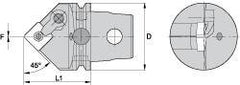 Kennametal - Neutral Cut, Size KM63, SN.. Insert Compatiblity, External Modular Turning & Profiling Cutting Unit Head - 60mm Head Length, Through Coolant, Series Kenloc - USA Tool & Supply