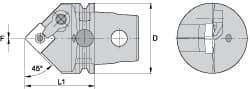 Kennametal - Neutral Cut, Size KM63, SN.. Insert Compatiblity, External Modular Turning & Profiling Cutting Unit Head - 60mm Head Length, Through Coolant, Series Kenloc - USA Tool & Supply