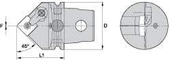 Kennametal - Neutral Cut, Size KM63, SN.. Insert Compatiblity, External Modular Turning & Profiling Cutting Unit Head - 60mm Head Length, Through Coolant, Series Kenloc - USA Tool & Supply