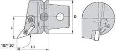 Kennametal - Right Hand Cut, Size KM63, VN.. Insert Compatiblity, External Modular Turning & Profiling Cutting Unit Head - 43mm Ctr to Cutting Edge, 60mm Head Length, Through Coolant, Series Kenloc - USA Tool & Supply