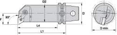 Kennametal - Left Hand Cut, 40mm Min Bore Diam, Size KM63 Steel Modular Boring Cutting Unit Head - 4.4094" Max Bore Depth, Through Coolant, Compatible with DN.. - USA Tool & Supply