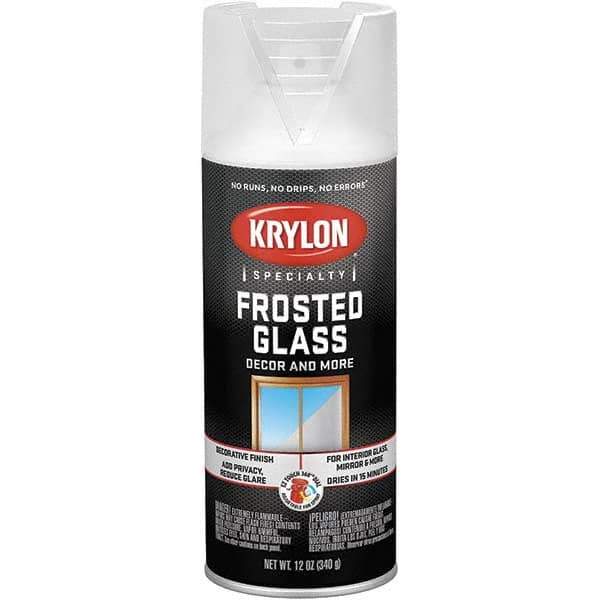 Krylon - Frosted Glass (Color), Frosted, Glass Frosting Spray Paint - 12 oz Container - USA Tool & Supply