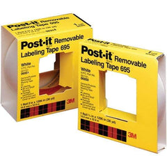 3M - 2" Wide x 36 yds Long, 695 Box Sealing & Label Protection Tape - White - USA Tool & Supply