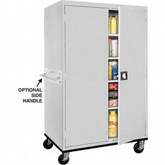 Sandusky Lee - 5 Shelf Mobile Storage Cabinet - Steel, 46" Wide x 24" Deep x 72" High, Dove Gray - USA Tool & Supply