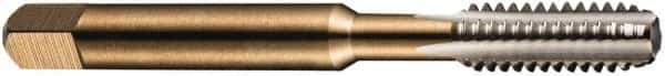 DORMER - M11x1.00 Metric Fine 6H 3 Flute Bright Finish High Speed Steel Straight Flute Machine Tap - Plug, Right Hand Thread, 85mm OAL, 19mm Thread Length, Oversize - Exact Industrial Supply