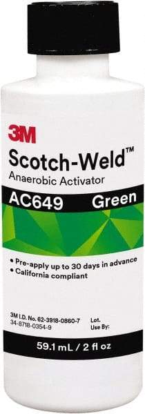 3M - 2 Fl Oz, Green Adhesive Activator - For Use with Threadlockers, Pipe Sealants, Retaining Compounds, Gasket Makers - USA Tool & Supply