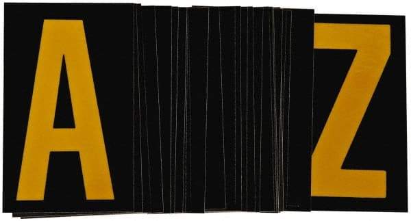 Made in USA - Letter Label - Legend: A-Z, English, Yellow & Black - USA Tool & Supply