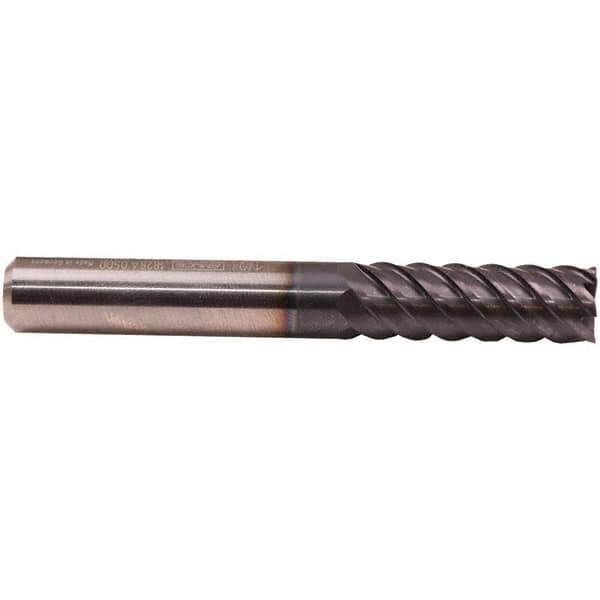 Emuge - 6mm Diam, 18mm LOC, 6 Flute Solid Carbide Roughing & Finishing End Mill - TiAlN Finish, 62mm OAL, 6mm Shank Diam, Cylindrical Shank, 50° Helix, Extra Long Length - USA Tool & Supply
