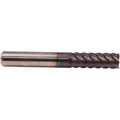 Emuge - 8mm Diam, 24mm LOC, 6 Flute Solid Carbide Roughing & Finishing End Mill - TiAlN Finish, 68mm OAL, 8mm Shank Diam, Cylindrical Shank, 50° Helix, Extra Long Length - USA Tool & Supply