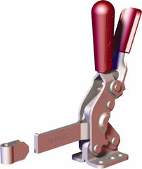 De-Sta-Co - 1,000 Lb Holding Capacity, Vertical Handle, Manual Hold Down Toggle Clamp - 64° Handle Movement, 76° Bar Opening, Solid Bar, Flanged Base, Carbon Steel - USA Tool & Supply