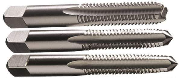 Hertel - #0-80 UNF, 2 Flute, Bottoming, Plug & Taper, Bright Finish, High Speed Steel Tap Set - 1-5/8" OAL, 2B/3B Class of Fit - USA Tool & Supply