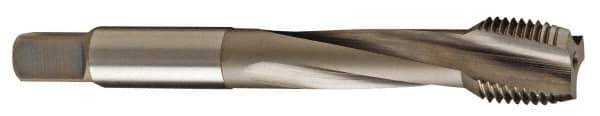 Kennametal - 1/2-20 UNF 3 Flute 2B Modified Bottoming Spiral Flute Tap - Vanadium High Speed Steel, Nitride Finish, 3.38" OAL, Right Hand Flute, Right Hand Thread, H5 - USA Tool & Supply