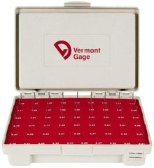 Vermont Gage - 55 Piece, 0.21-1.29 mm Diameter Plug and Pin Gage Set - Minus 0.01 mm Tolerance, Class ZZ - USA Tool & Supply