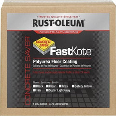 Rust-Oleum - 1 Gal Safety Yellow Gloss Finish Floor Coating - 400 Sq Ft per Gal, Interior/Exterior, <50 gL VOC Compliance - USA Tool & Supply