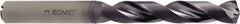Komet - 10.2mm 140° Solid Carbide Jobber Drill - TiAlN Finish, Right Hand Cut, Spiral Flute, Straight Shank, 118mm OAL - USA Tool & Supply