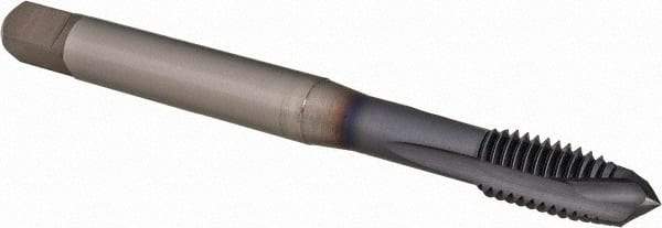 OSG - M10x1.50 Metric Coarse, 3 Flute, TiCN Finish, Powdered Metal Spiral Point Tap - Plug Chamfer, Right Hand Thread, 100mm OAL, 18mm Thread Length, 0.381" Shank Diam, 6H Class of Fit, Series 16510 - Exact Industrial Supply
