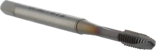OSG - #6-32 UNC, 3 Flute, TiCN Finish, Powdered Metal Spiral Point Tap - Plug Chamfer, Right Hand Thread, 56mm OAL, 9.5mm Thread Length, 0.141" Shank Diam, 2B Class of Fit, Series 16515 - Exact Industrial Supply
