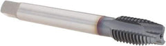 OSG - M14x2.00 Metric Coarse, 3 Flute, TiCN Finish, Powdered Metal Spiral Point Tap - Plug Chamfer, Right Hand Thread, 110mm OAL, 24mm Thread Length, 0.429" Shank Diam, 6H Class of Fit, Series 16510 - Exact Industrial Supply
