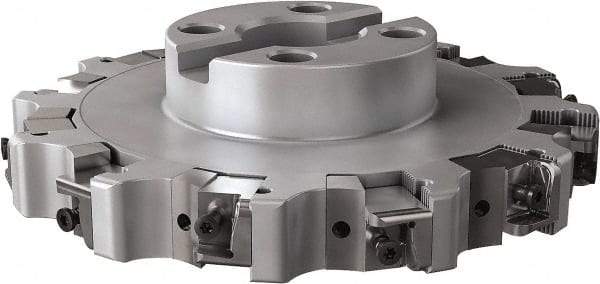 Seco - Shell Mount Connection, 1.024" Cutting Width, 2.209" Depth of Cut, 8" Cutter Diam, 1-1/2" Hole Diam, 6 Tooth Indexable Slotting Cutter - R335.25 Toolholder, XNHQ, LNHQ Insert, Right Hand Cutting Direction - USA Tool & Supply