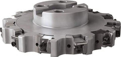Seco - Shell Mount Connection, 1.024" Cutting Width, 2.209" Depth of Cut, 8" Cutter Diam, 1-1/2" Hole Diam, 6 Tooth Indexable Slotting Cutter - R335.25 Toolholder, XNHQ, LNHQ Insert, Right Hand Cutting Direction - USA Tool & Supply
