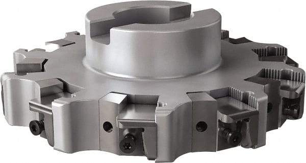 Seco - Shell Mount Connection, 0.63" Cutting Width, 1.579" Depth of Cut, 6" Cutter Diam, 1-1/2" Hole Diam, 10 Tooth Indexable Slotting Cutter - R335.25 Toolholder, XNHQ, LNHQ Insert, Right Hand Cutting Direction - USA Tool & Supply