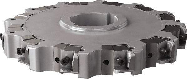 Seco - Arbor Hole Connection, 0.63" Cutting Width, 2.492" Depth of Cut, 200mm Cutter Diam, 1.9685" Hole Diam, 12 Tooth Indexable Slotting Cutter - 335.25 Toolholder, XNHQ, LNHQ Insert, Right Hand Cutting Direction - USA Tool & Supply